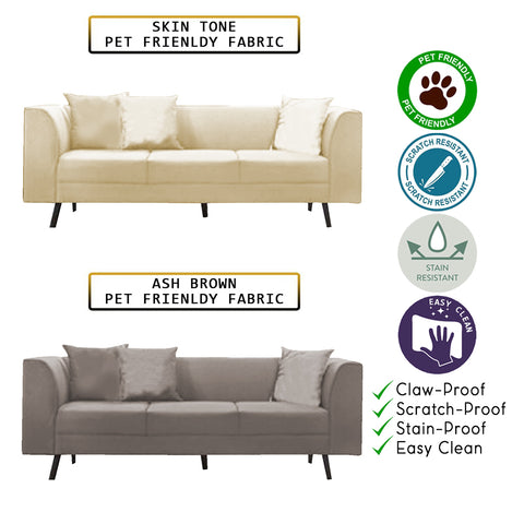 Image of Columbus Modular Faux Leather/ Fabric Sofa Set w/ Pet-Friendly Option