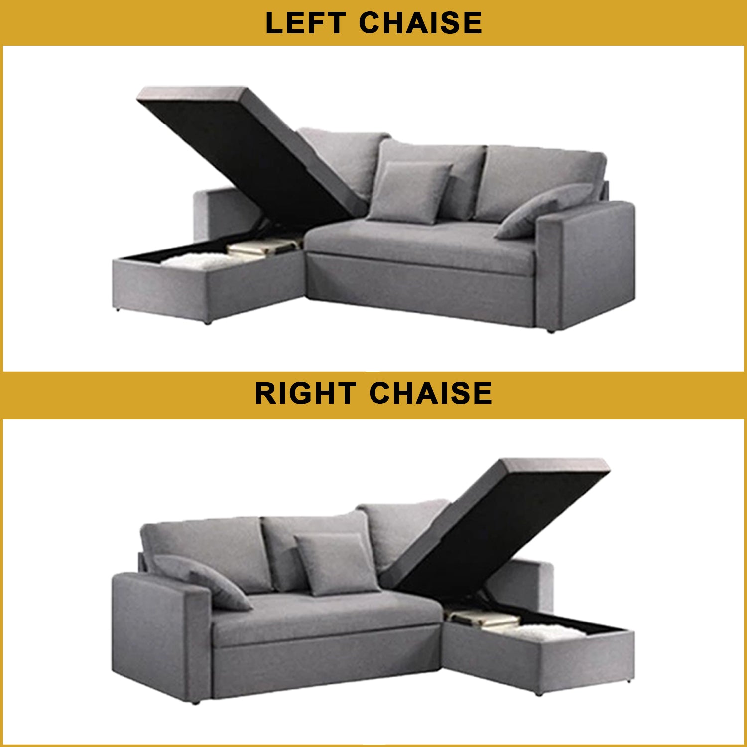 Potter 3-Seater Sofa / Sofa Bed Storage High Density Foam Cushion w/ PetFriendly Options