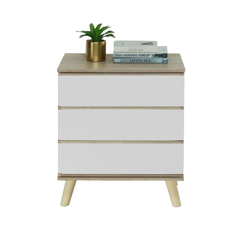 Emyr Series Premium Chest of 3 Drawers Collection Full Laminated Back Panel in 6 Colours