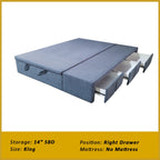 Dulce Side Drawer Storage Bed Frame PetFriendly Scratch Resistant Queen/King w/ Mattress