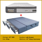 Dulce Side Drawer Storage Bed Frame PetFriendly Scratch Resistant Queen/King w/ Mattress