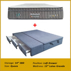 Dulce Side Drawer Storage Bed Frame PetFriendly Scratch Resistant Queen/King w/ Mattress