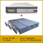 Dulce Side Drawer Storage Bed Frame PetFriendly Scratch Resistant Queen/King w/ Mattress