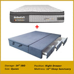 Dulce Side Drawer Storage Bed Frame PetFriendly Scratch Resistant Queen/King w/ Mattress