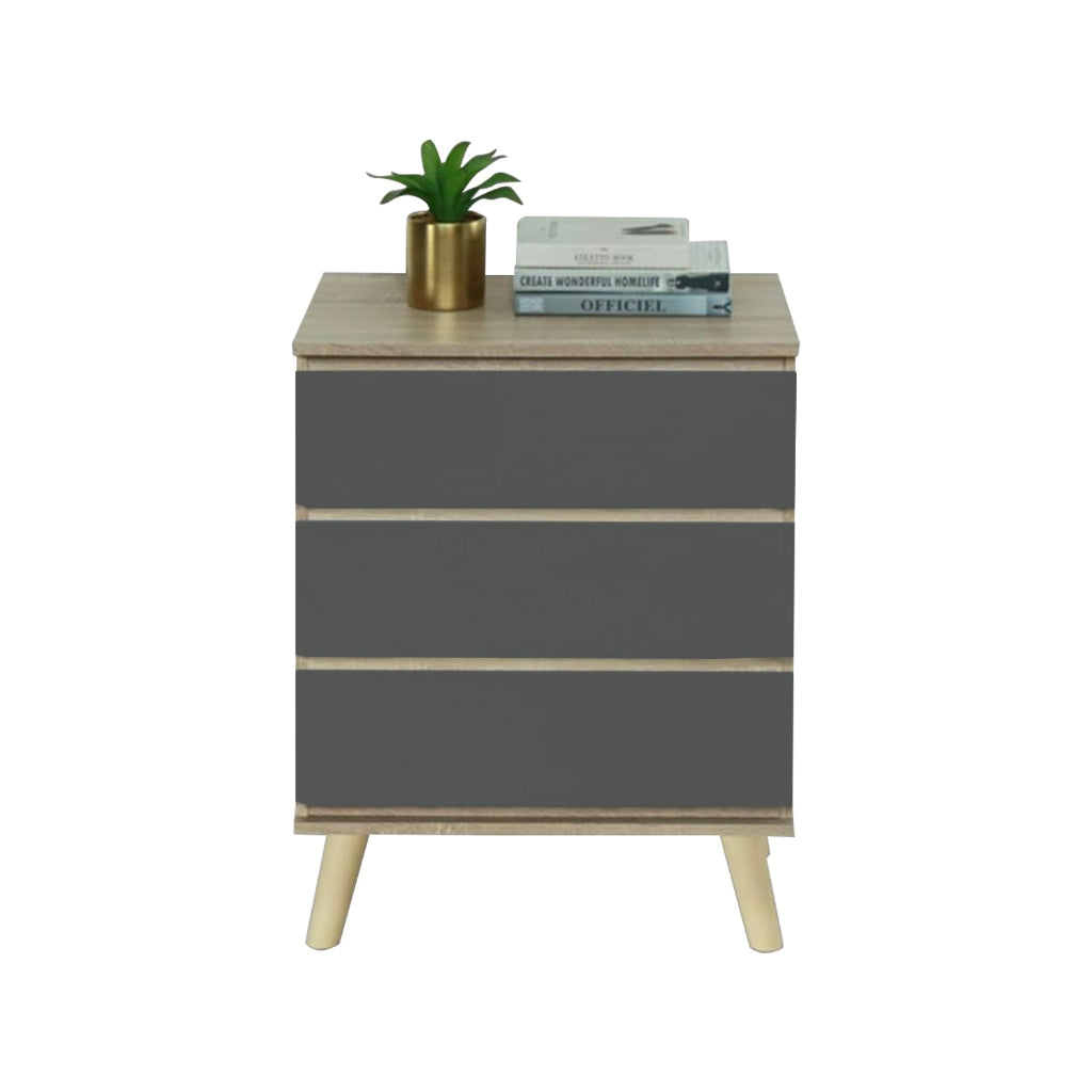 Emyr Series Premium Chest of 3 Drawers Collection Full Laminated Back Panel in 6 Colours