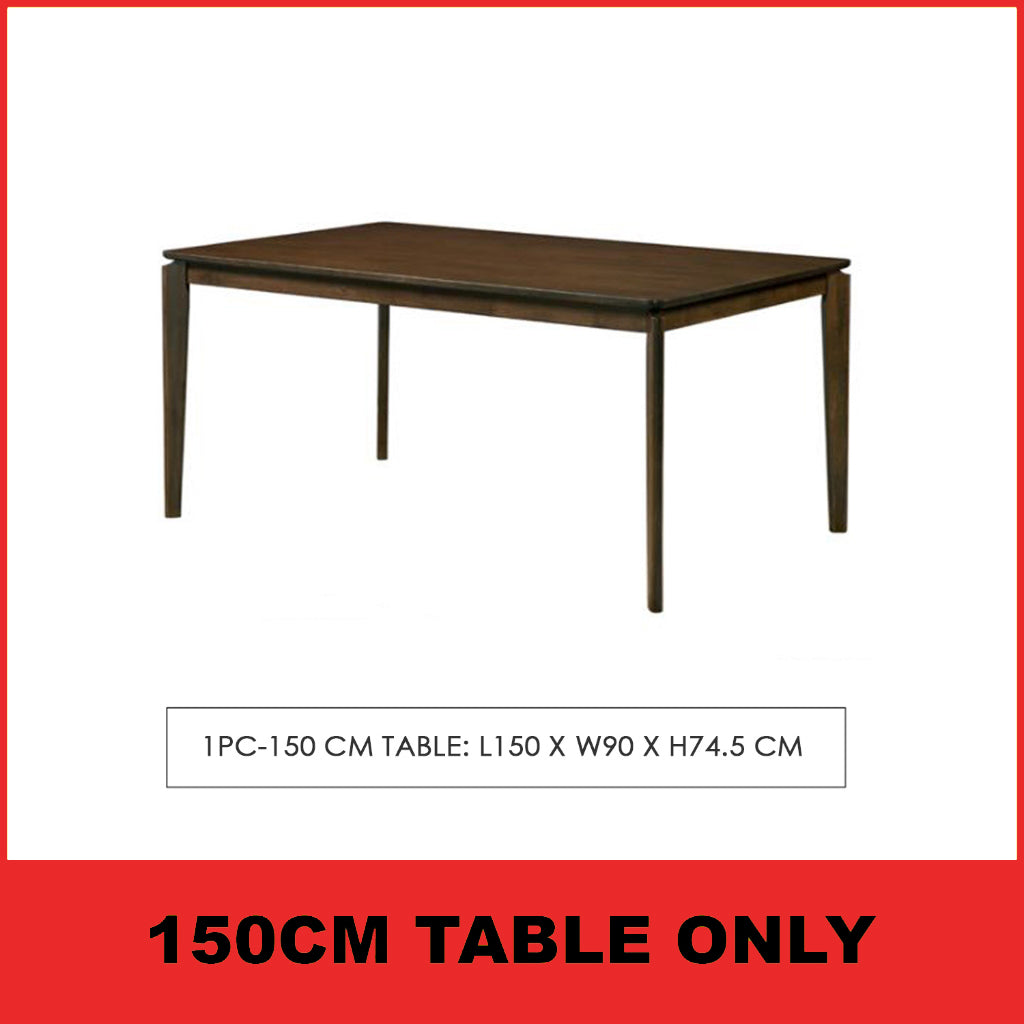 Wilton 4/6 Seater Dining Set w/ Table, Chair & Bench Solid Rubber Wood in 3 Colours