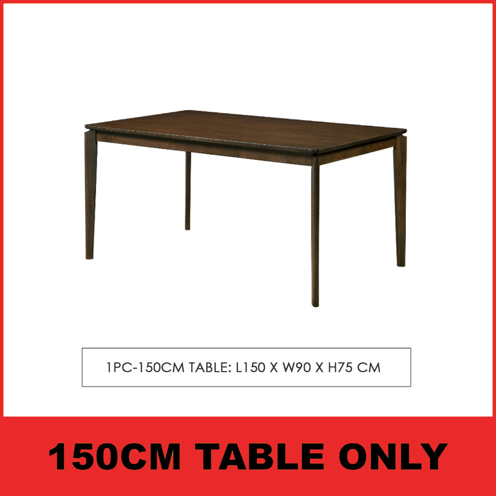 Radden 4/6 Seater Dining Set w/ Table, Chair & Bench Solid Rubber Wood in 2 Colours