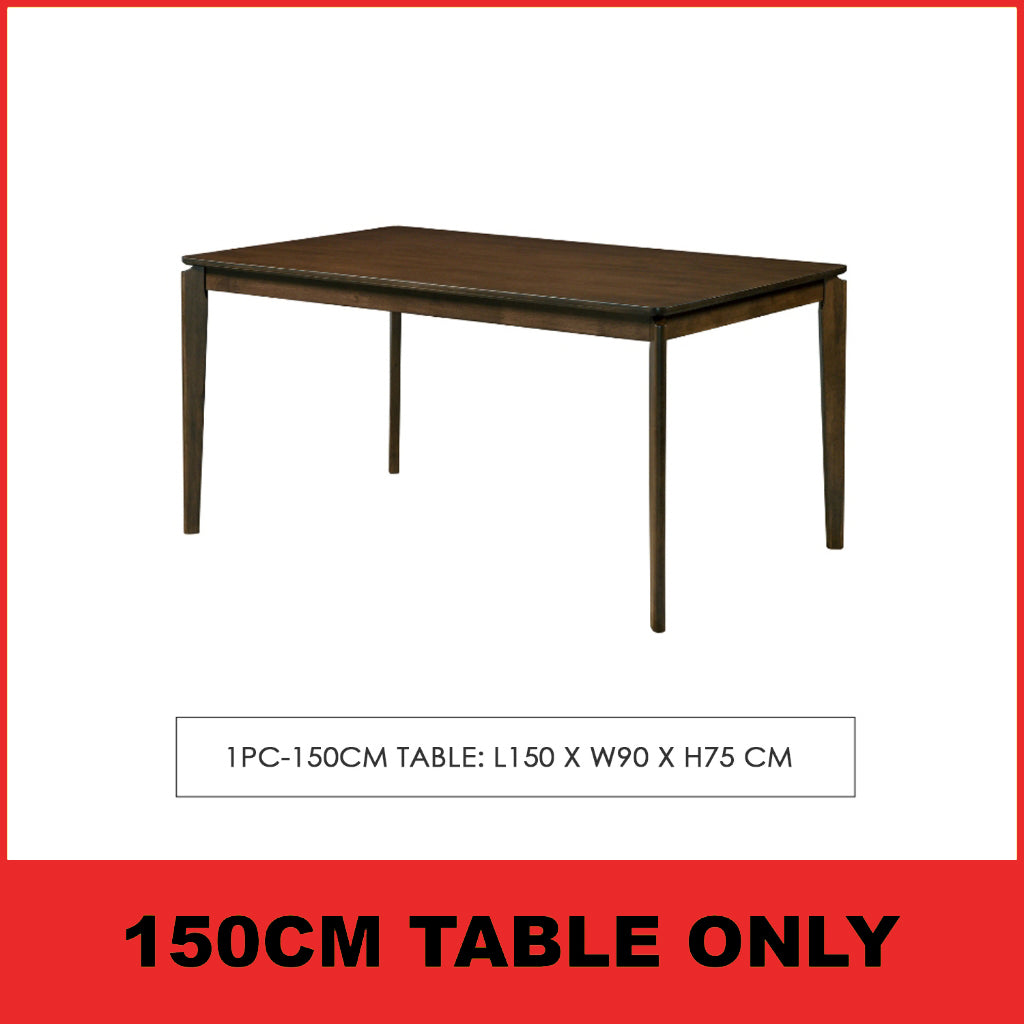 Raco 4/6 Seater Nordic Dining Set w/ Table, Chair & Bench Solid Rubber Wood in 3 Colours