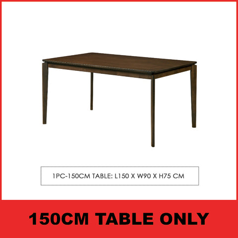 Image of Raco 4/6 Seater Nordic Dining Set w/ Table, Chair & Bench Solid Rubber Wood in 3 Colours