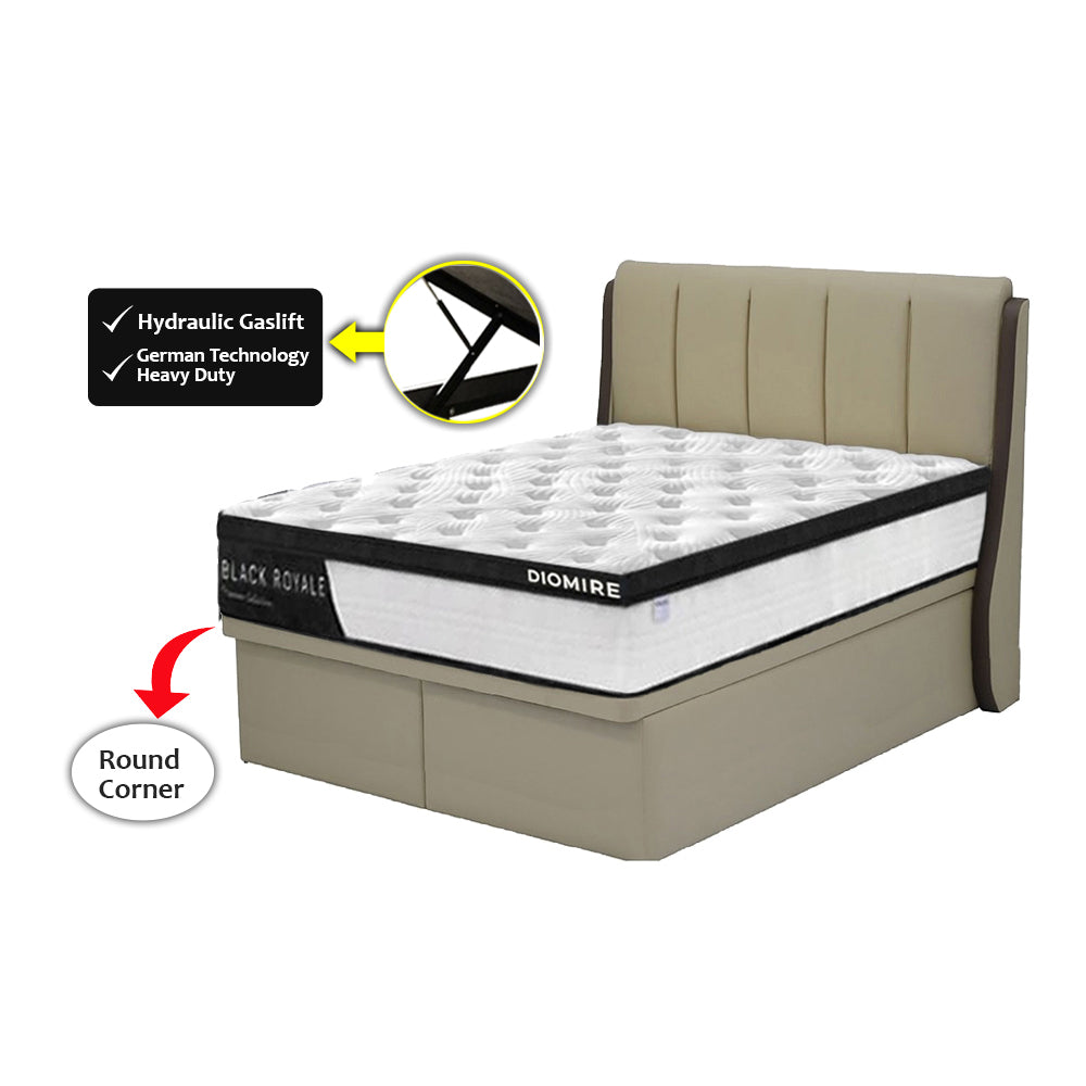 Abbarin Leather Storage Bed Frame In Single, Super Single, Queen, and King Size