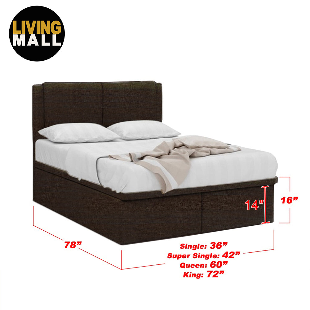Native Fabric Storage Bed Frame In Single, Super Single, Queen, and King Size