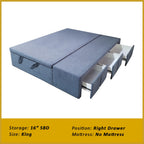 Dulce Side Drawer Storage Bed Frame PetFriendly Scratch Resistant Queen/King w/ Mattress
