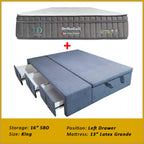 Dulce Side Drawer Storage Bed Frame PetFriendly Scratch Resistant Queen/King w/ Mattress