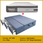 Dulce Side Drawer Storage Bed Frame PetFriendly Scratch Resistant Queen/King w/ Mattress