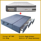 Dulce Side Drawer Storage Bed Frame PetFriendly Scratch Resistant Queen/King w/ Mattress
