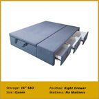 Dulce Side Drawer Storage Bed Frame PetFriendly Scratch Resistant Queen/King w/ Mattress