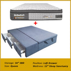 Dulce Side Drawer Storage Bed Frame PetFriendly Scratch Resistant Queen/King w/ Mattress
