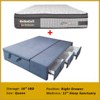 Dulce Side Drawer Storage Bed Frame PetFriendly Scratch Resistant Queen/King w/ Mattress