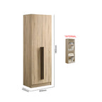 Zarya Series 1 Tall 2 Door Wardrobe Cabinet In Natural Oak Colour