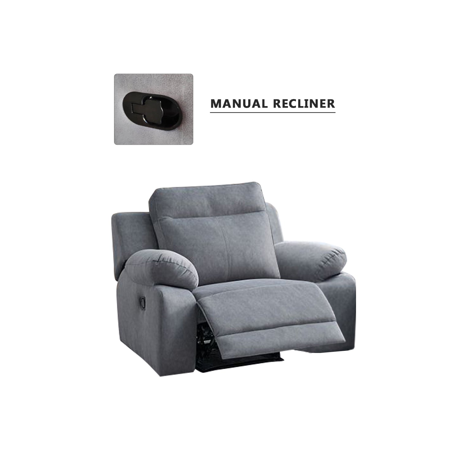 Zarzy 1/2/3-Seater Reclining Sofa Pocketed Spring Claw Resistant Pet-Friendly Fabric/Leather