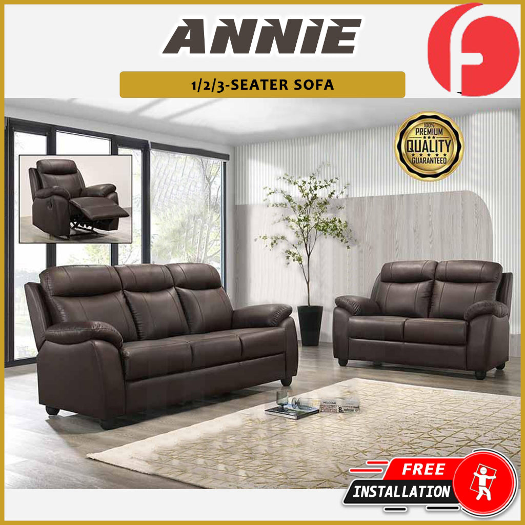 Annie 1-Seater Recliner and 2/3-Seater Sofa - P.U. Leather or PetFriendly Option