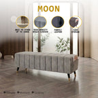 Moon Long Bench Chair High Density with Side Storage - 8 Colours