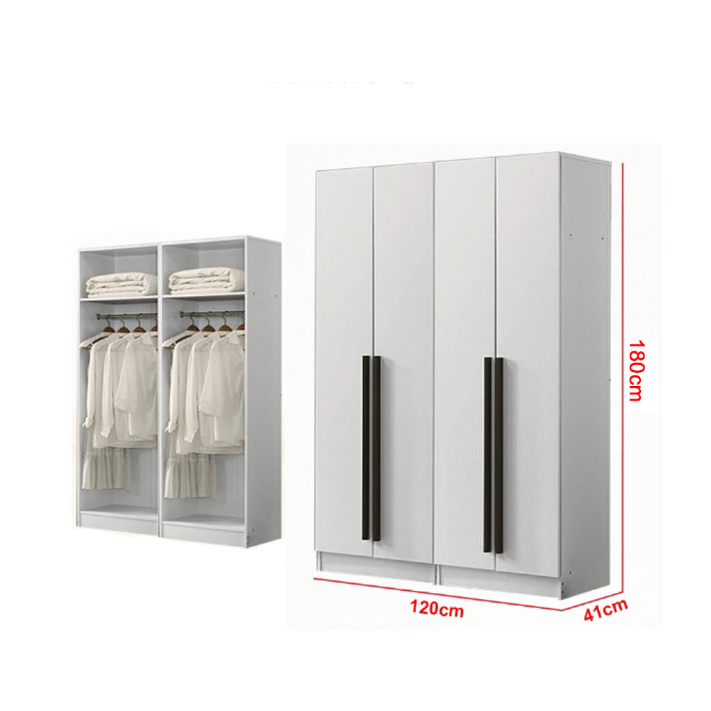 Jett  Series 5 4-Door Wardrobe Swing Door In White Colour