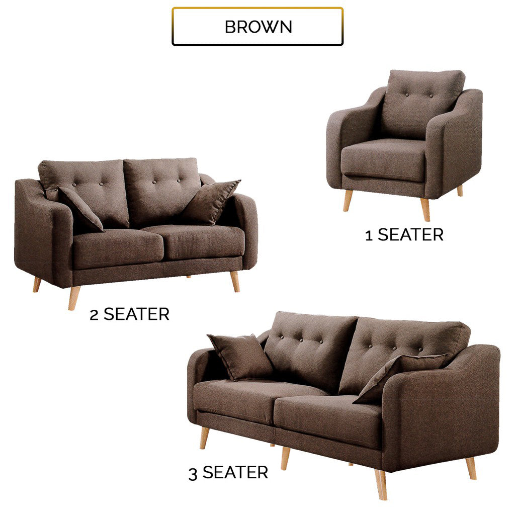 Parlo 1/2/3 Seater Fabric Sofa 6 Colours