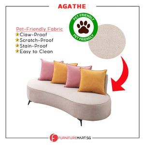 Agathe Pet-Friendly 3-Seater Sofa Scratch-proof Claw-Proof Stain-Proof