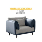 Malmo Minimalist Series Fabric/Faux Leather Sofa 1/2/3/4 and Stool Seaters in 6 Colors