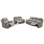 Callie 1/2/3-Seater Full Leather Cowhide Sofa All Seat Recliner in Grey Colour