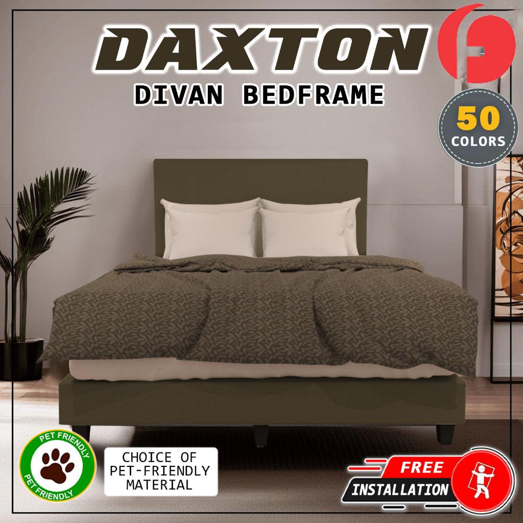 Daxton Divan Bed Frame with Foam Padded Headboard - PetFriendly / With Mattress