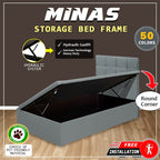 Minas 16" SBD Lift Up Storage Bed Base Bedframe - Pet-Friendly Option / Mattress Option