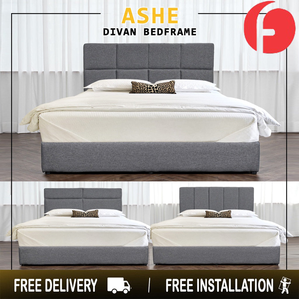 Ashe Series Divan Bed Frame in 3 Model Designs w/ PetFriendly Scratch-resist -All Sizes