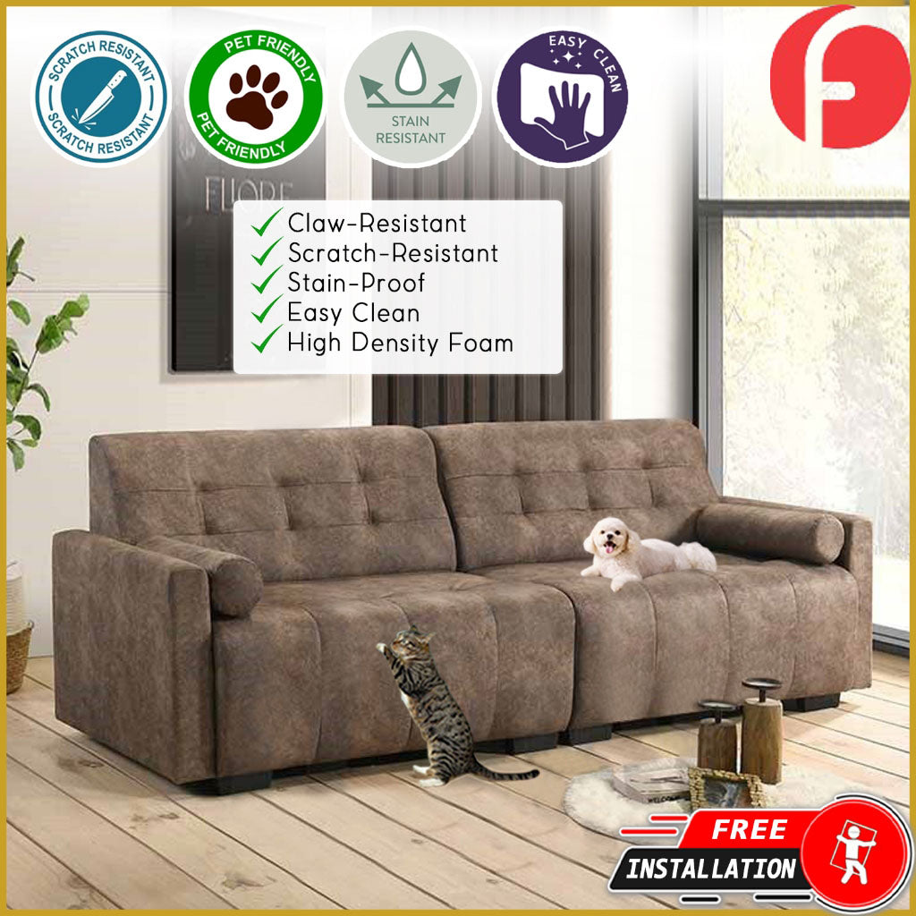 Oriana 4-Seater Sofa Durable Scratch-Resist Material w/ PetFriendly Option