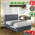 Qahir 14" Depth Storage Bedframe w/ Drawer PetFriendly - With Mattress All Sizes