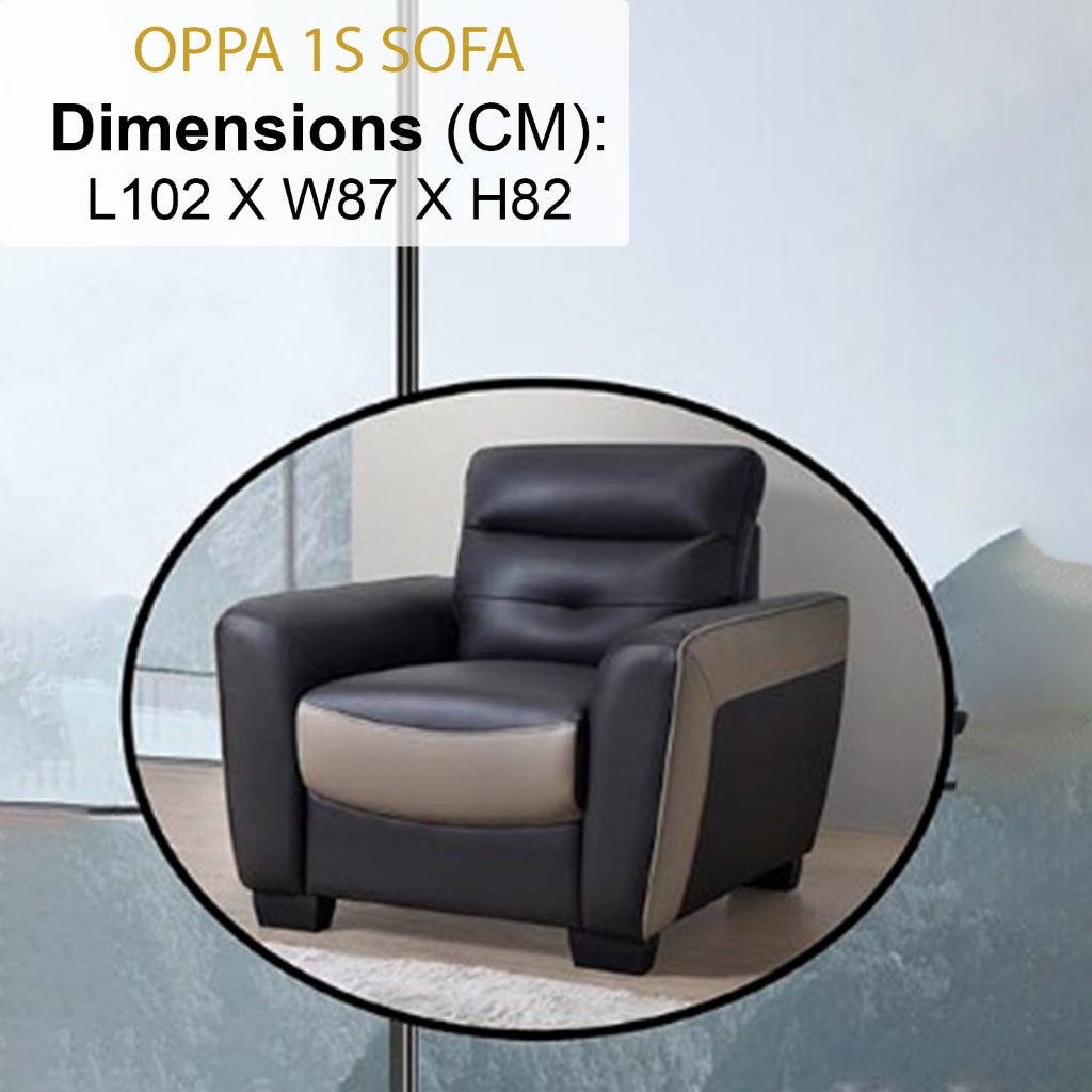 Oppa 1/2/3 Sofa Set In Top Grade PU Leather Upholstery