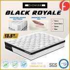 Diomire 13.5" Black Royale Mattress Pocketed Spring Mattress High Density - All Size
