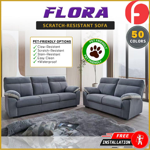 Image of Flora 2/3-Seater Sofa Pocketed Spring / High Density Foam w/ PetFriendly Scratch-Resist