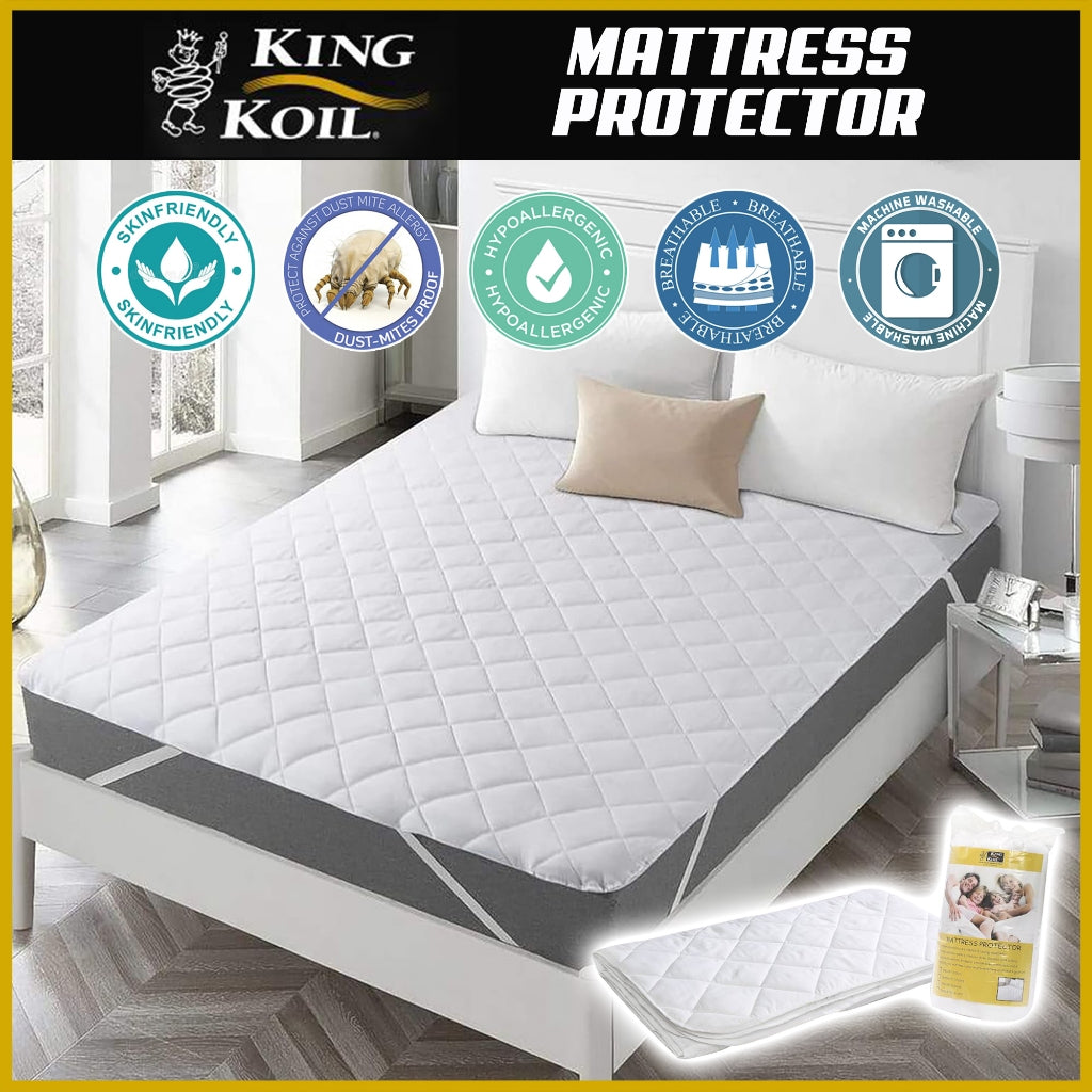 King Koil Mattress Protector Hypoallergenic Mattress Topper with Elastic Band - All Size