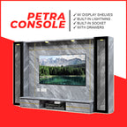 Petra Series Wall Mount TV Console Marble Finish with Light and Built-in Socket in 3 Models
