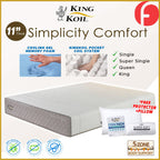 King Koil Simplicity COMFORT 11" Mattress Flax Linen Collection - w/ Pillow