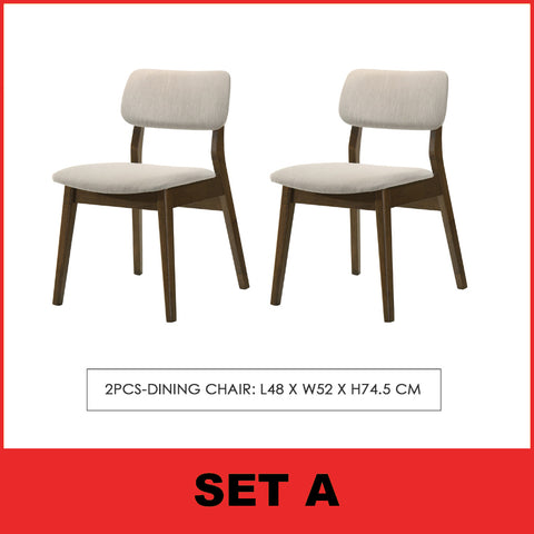 Image of Wilton 4/6 Seater Dining Set w/ Table, Chair & Bench Solid Rubber Wood in 3 Colours