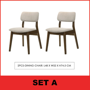 Wilton 4/6 Seater Dining Set w/ Table, Chair & Bench Solid Rubber Wood in 3 Colours