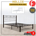 Hollie  Queen/King Size Metal Bed Frame Copper or White Colour - w/ Mattress Option