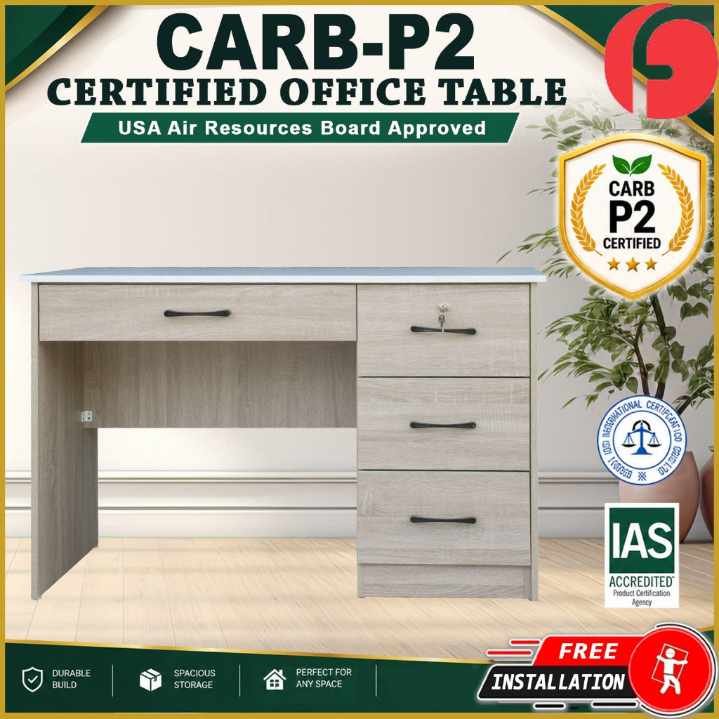 Paxx Study Computer Office Table with Drawer w/ Lock CARB-P2 Certified Board in 4 Colour