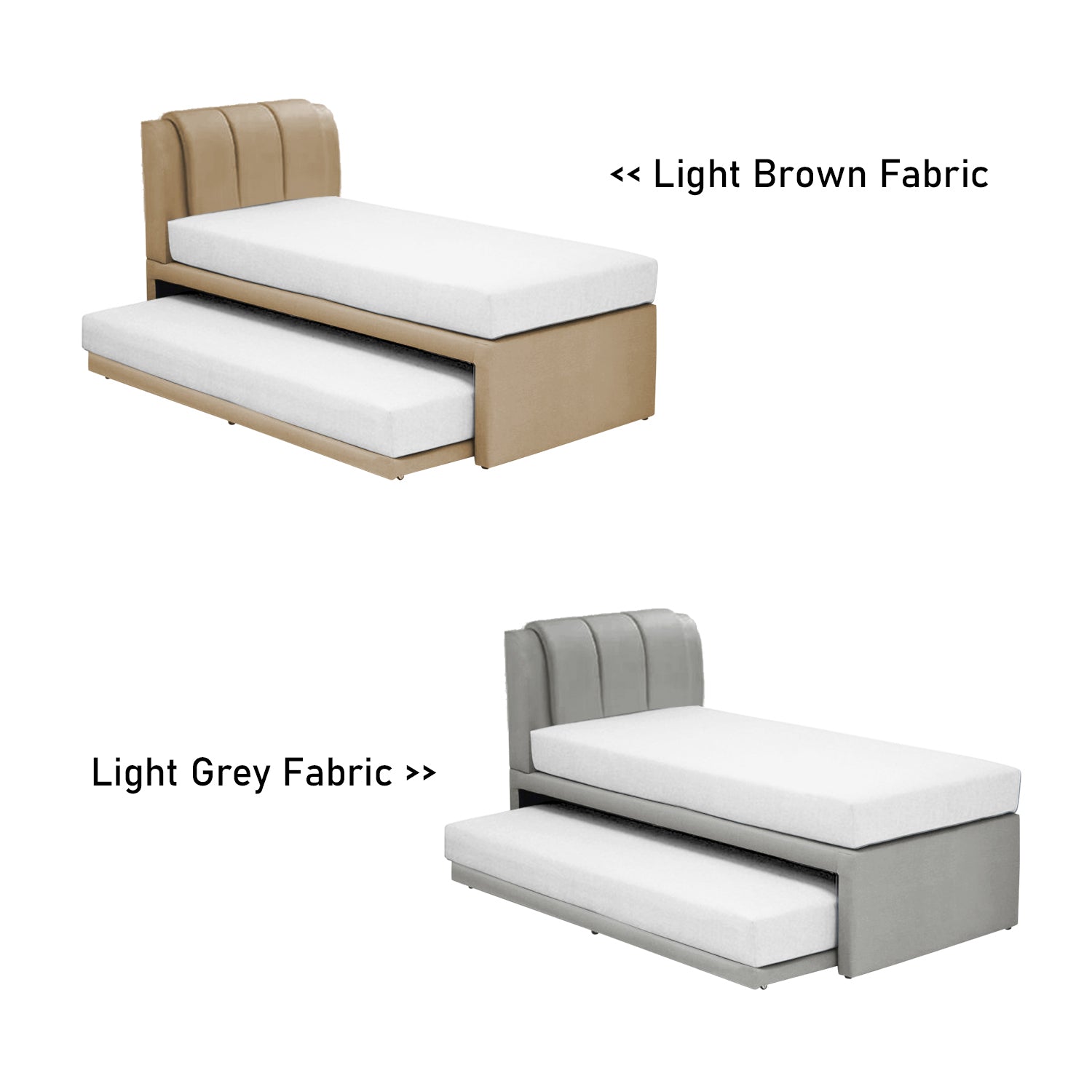 Carlin Single and Super Single Pull Out Bed Frame with Optional Mattress Add On in 5 Colours