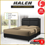 Halen Divan Bed Frame with Foam Padded Headboard w/ Mattress - All Sizes Available