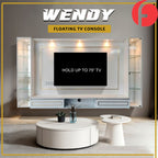 Wendy Hanging TV Console Floating with Socket, LED Light, Display Cabinet & Drawers