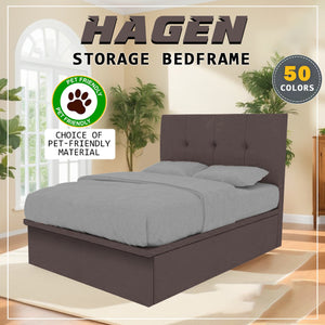 Hagen 16" Depth Storage Bedframe w/ Mattress PetFriendly Scratchproof Option - All Sizes